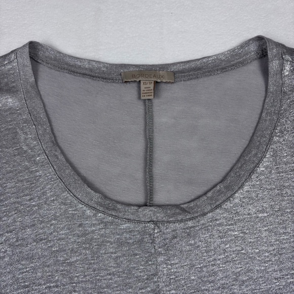 BORDEAUX Anthropologie Women’s XS Silver Metallic Swing Dress Tunic A-Line Top - Picture 8 of 13